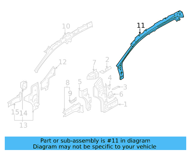 Outer Windshield Pillar 11K-809-007 - View 2