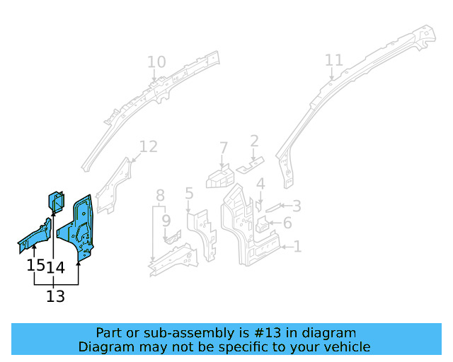 Inner Hinge Pillar 11A-802-123 - View 3