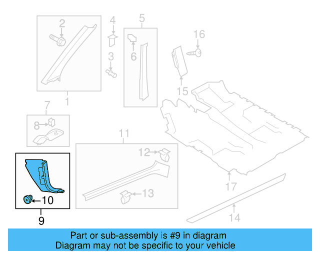 Lower Pillar Trim 1Q1-863-484-A-95T - View 3