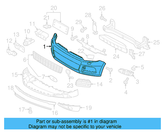 Bumper Cover (Unpainted) 7p6807101agru - View 2