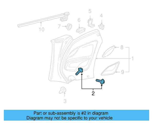 Door Trim Panel Screw N-907-397-03 - View 2