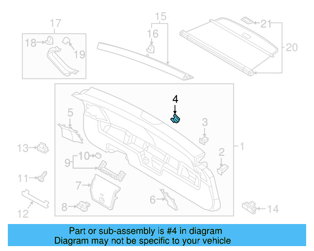 Lower Center Pillar Trim Clip 4A0-867-276-B - View 173