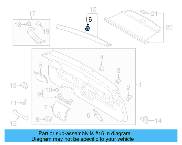 Lower Center Pillar Trim Clip 4A0-867-276-B - View 168