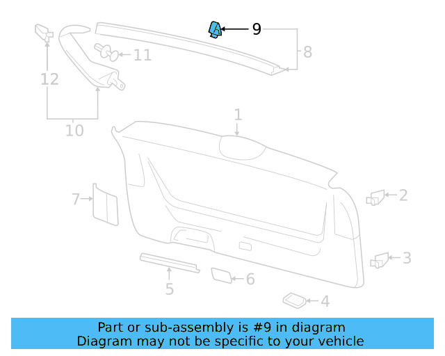 Lower Center Pillar Trim Clip 4A0-867-276-B - View 228
