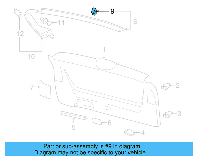 Lower Center Pillar Trim Clip 4A0-867-276-B - View 250