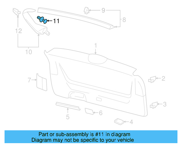 Lower Center Pillar Trim Clip 4A0-867-276-B - View 251