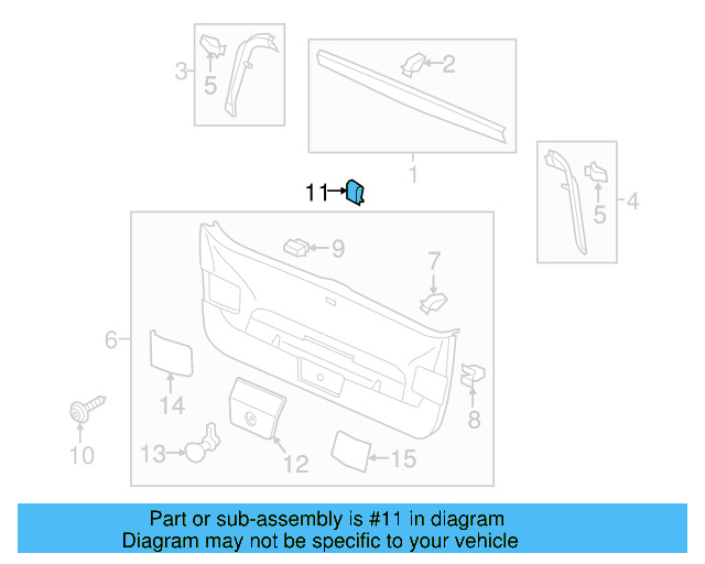 Lower Center Pillar Trim Clip 4A0-867-276-B - View 102