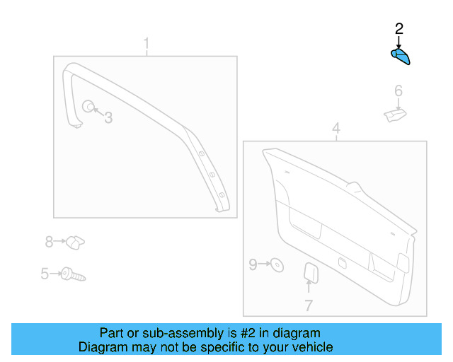 Lower Center Pillar Trim Clip 4A0-867-276-B - View 148
