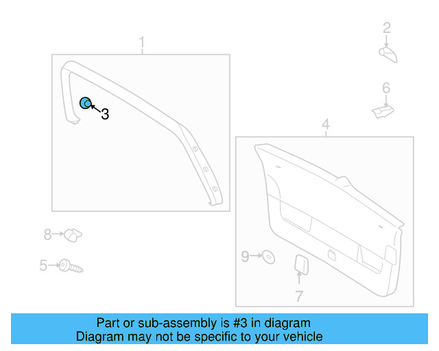 Lower Center Pillar Trim Clip 4A0-867-276-B - View 150