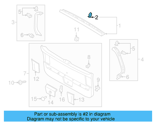 Lower Center Pillar Trim Clip 4A0-867-276-B - View 217