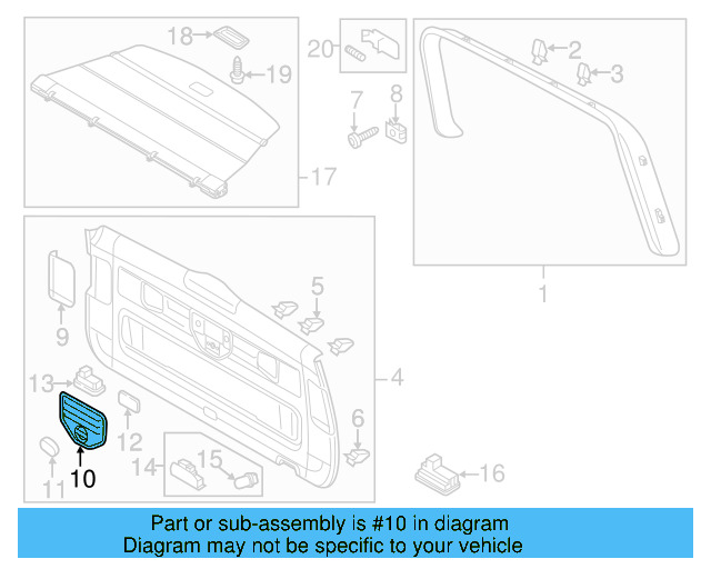 Lower Center Pillar Trim Clip 4A0-867-276-B - View 152