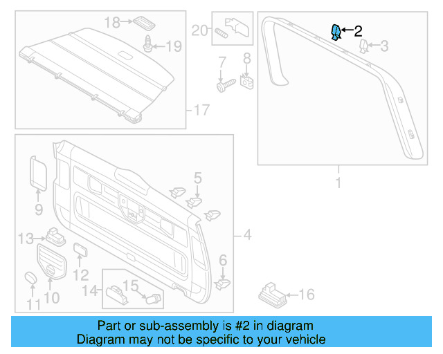 Lower Center Pillar Trim Clip 4A0-867-276-B - View 158