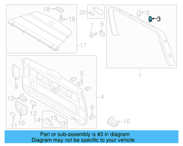 Lower Center Pillar Trim Clip 4A0-867-276-B - View 159