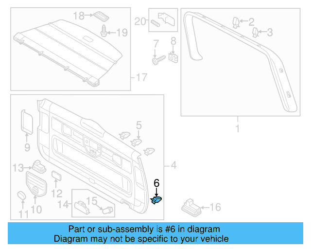 Lower Center Pillar Trim Clip 4A0-867-276-B - View 160
