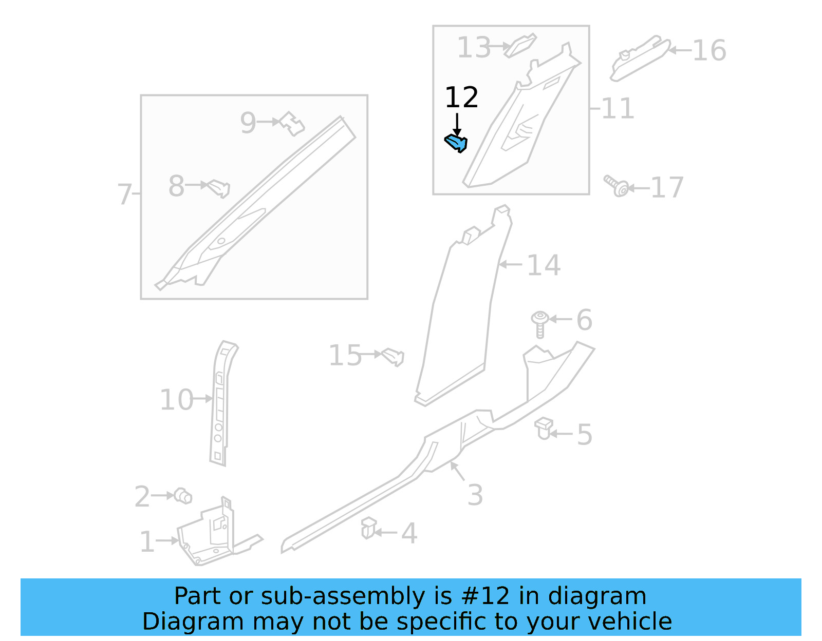 Upper Center Pillar Trim Clamp 4A0-867-276-C - View 4