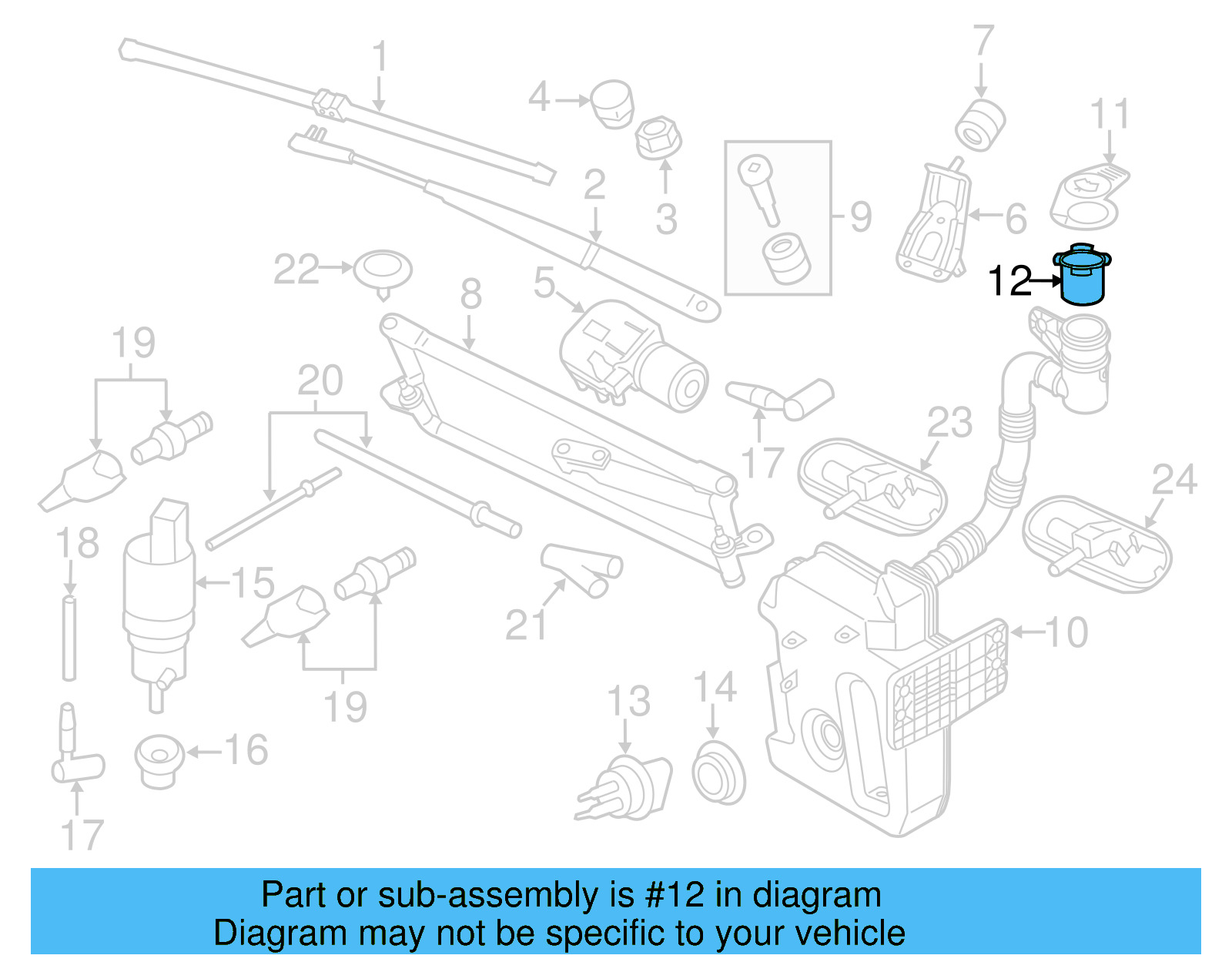 Washer Fluid Strainer 4A0-955-485 - View 30