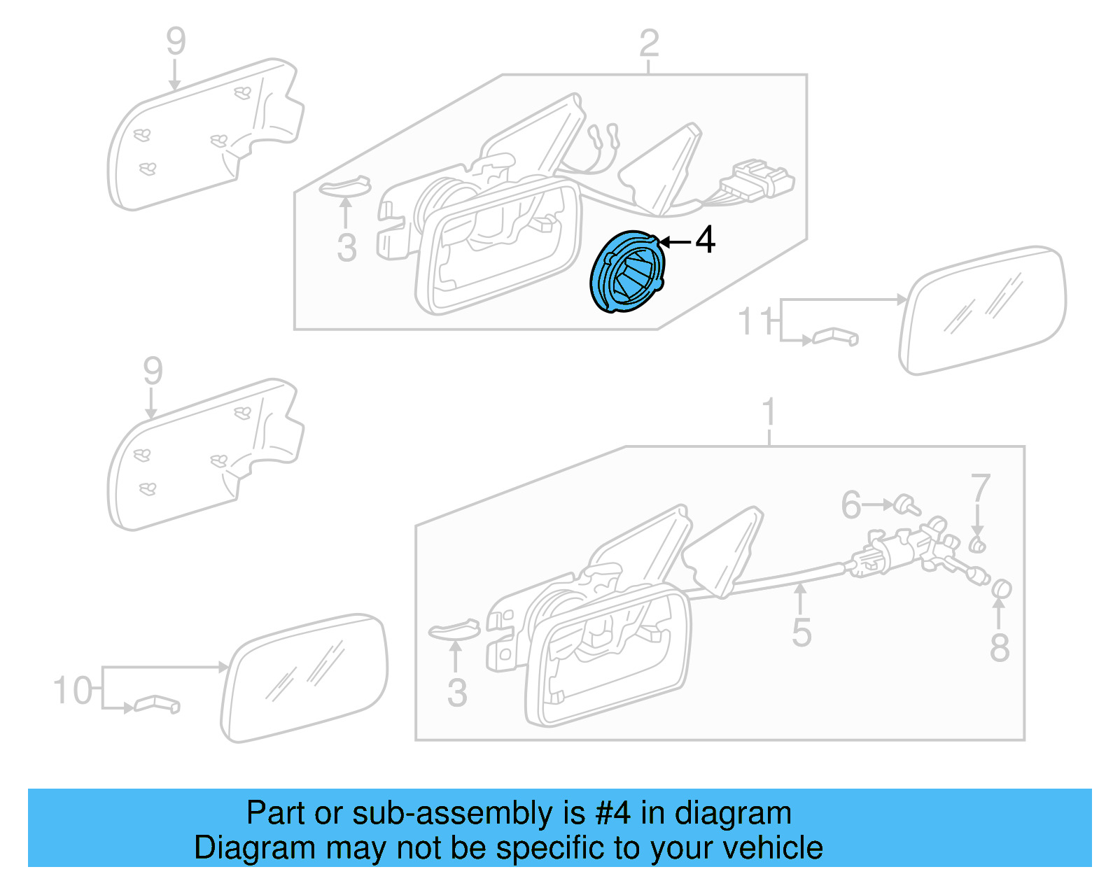 Mirror Motor 4A0-959-577 - View 4
