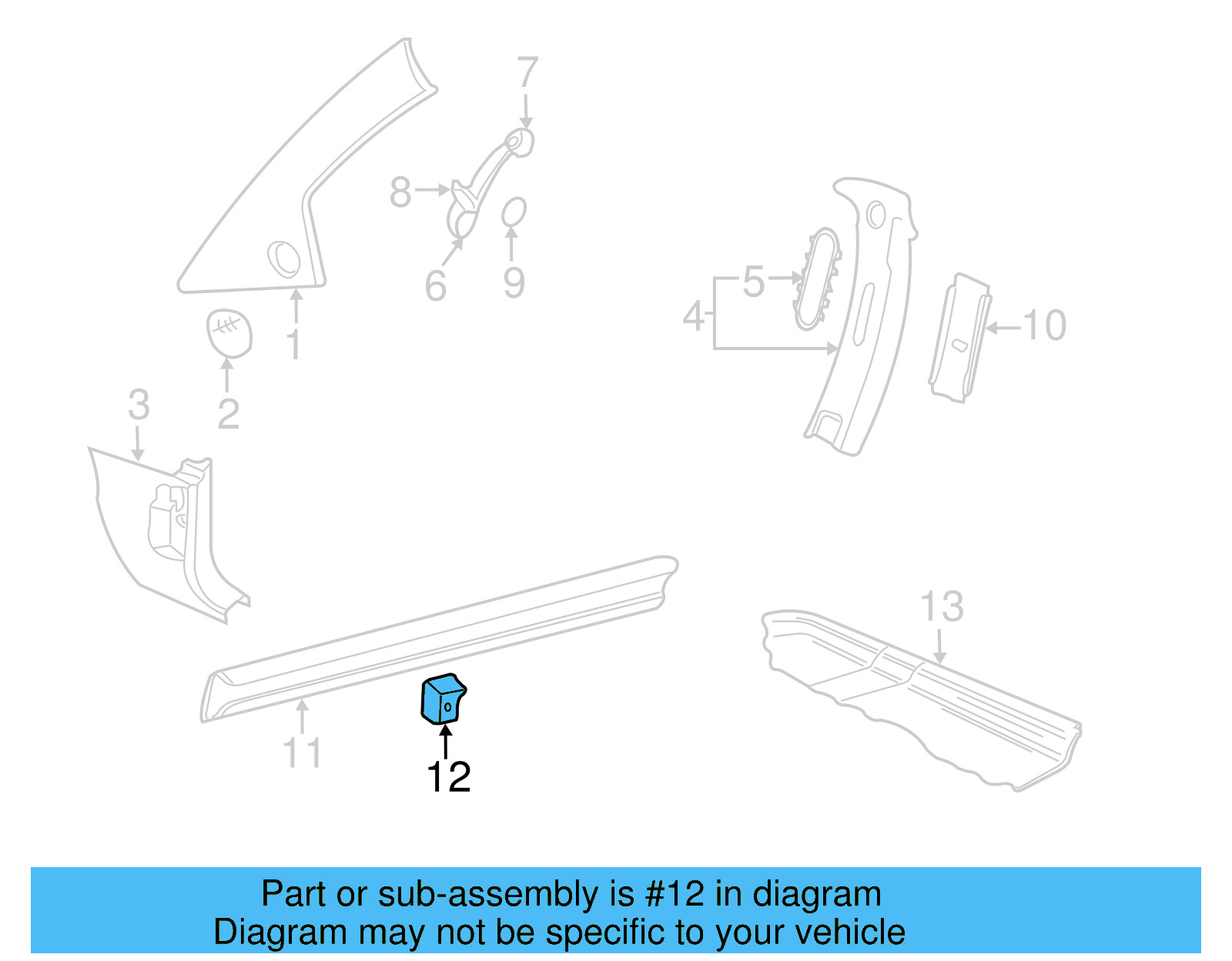 Upper Center Pillar Trim Clip 4B0-867-276-A - View 18