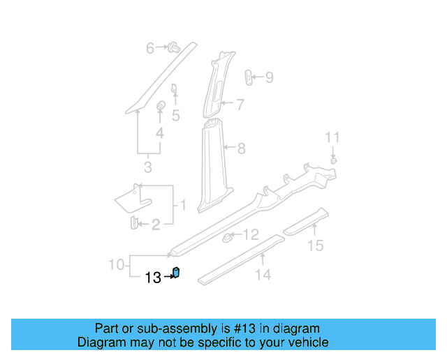 Scuff Plate Clip 6Q0-853-147 - View 28