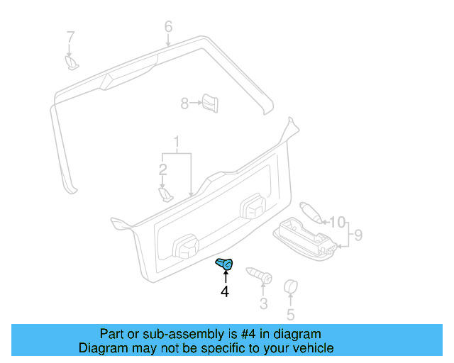Upper Center Pillar Trim Clip 4B0-867-276-A - View 14