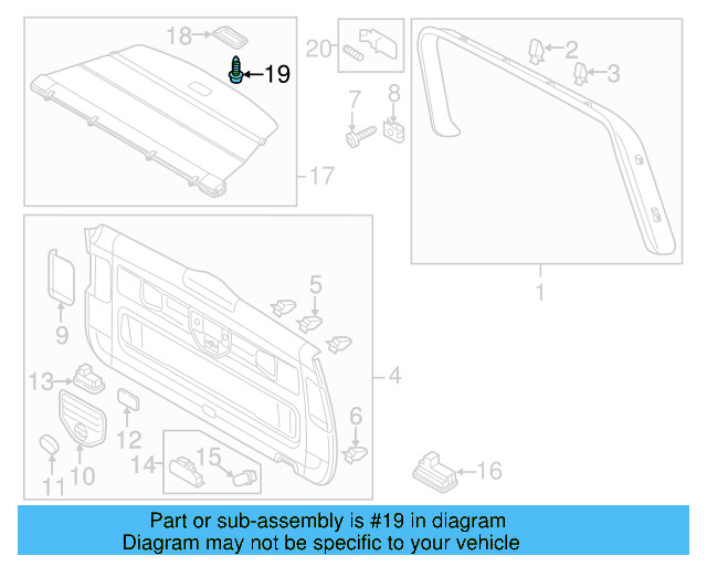 Upper Center Pillar Trim Clip 4B0-867-276-A - View 82