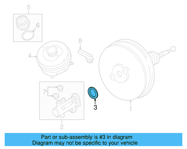 Master Cylinder Gasket 4D0-611-243 - View 3