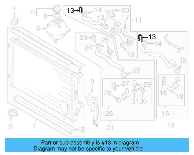 Upper Hose Retainer Spring 4E0-121-142 - View 68