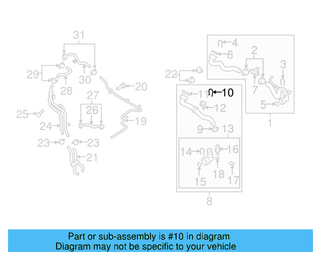 Upper Hose Retainer Spring 4E0-121-142 - View 65