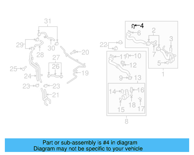 Upper Hose Retainer Spring 4E0-121-142 - View 64