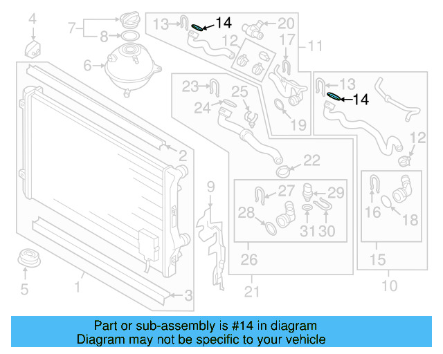 Radiator Coolant Hose Seal 4E0-121-666 - View 73