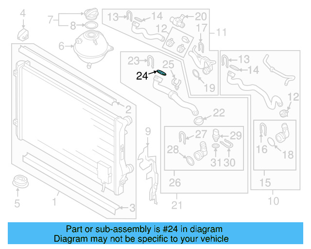 Radiator Coolant Hose Seal 4E0-121-666 - View 72