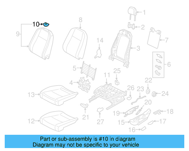 Seat Back Cover Escutcheon 4H0-881-680-B-4PK - View 25