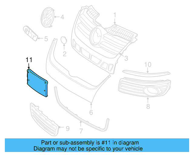 Outer Grille 1K0-853-665-E-9B9 - View 9