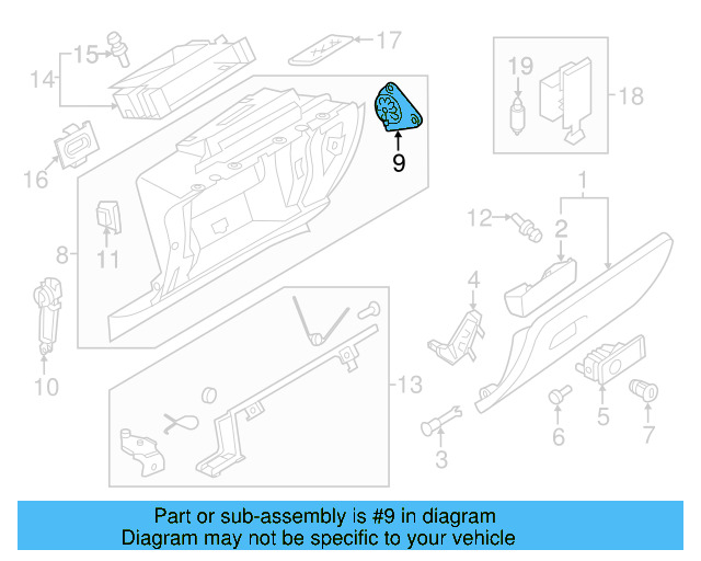 Glove Box Frame Stop 3C1-858-635-A - View 12
