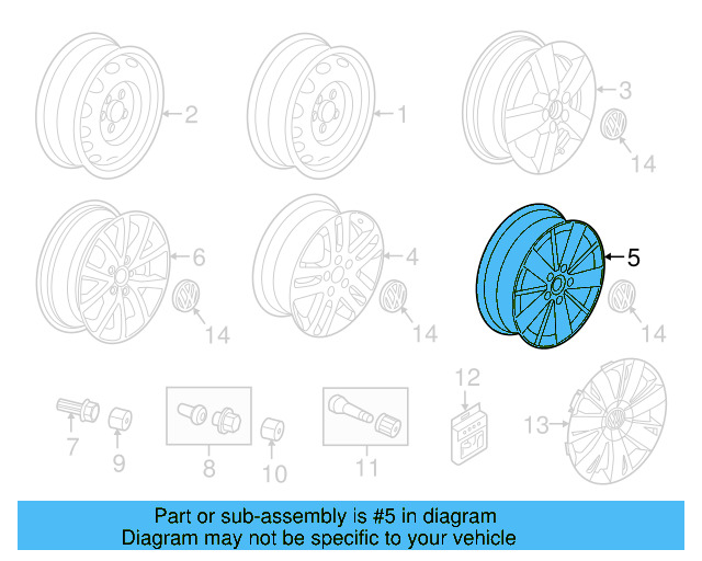 Wheel, Alloy 5C0-601-025-BM-FZZ - View 19
