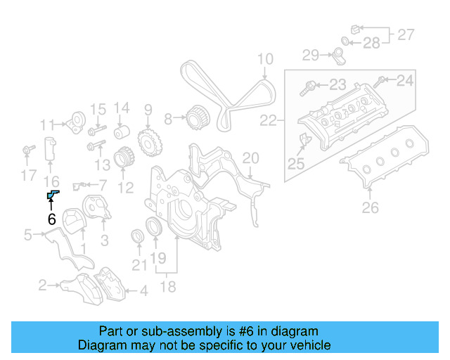 Timing Cover Retainer Clip 078-109-150-A - View 7