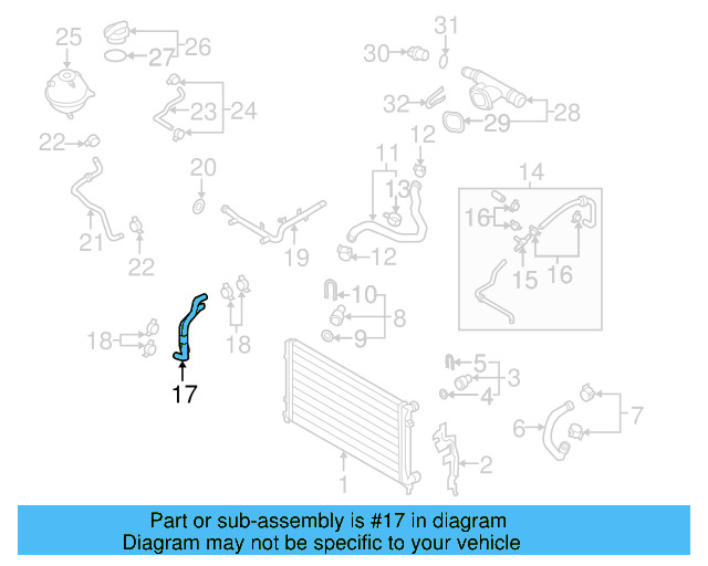 Water Hose 1K0-121-086-AB - View 3