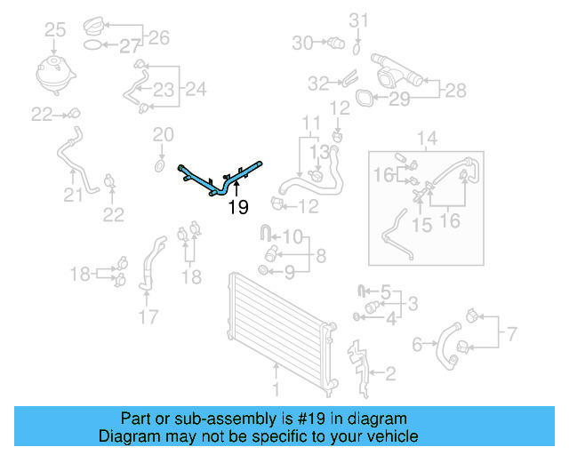 Cooler Pipe 1J0-201-894-A - View 6