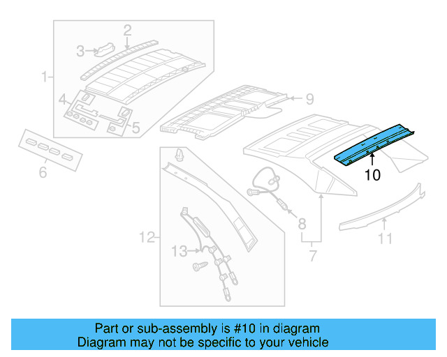 Back Glass Trim 1Q0-871-277-A - View 3