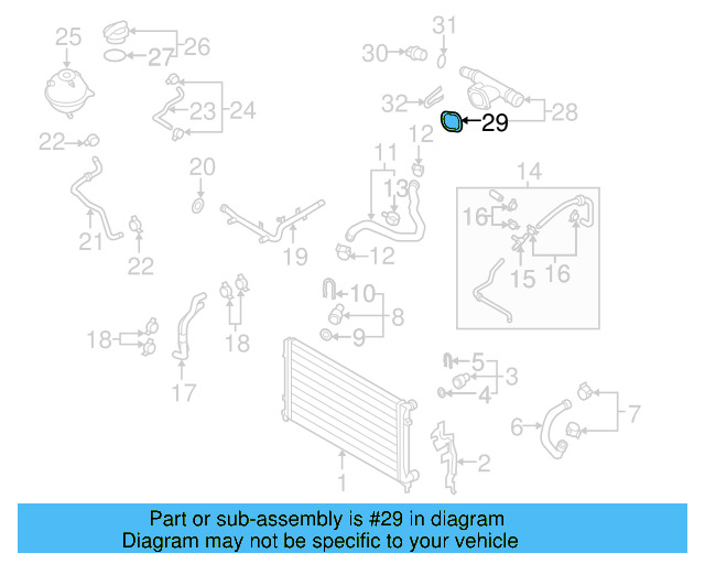Engine Coolant Outlet Gasket 037-121-688 - View 23