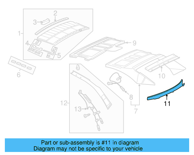 Back Glass Trim 1Q0-871-197-A-82V - View 3