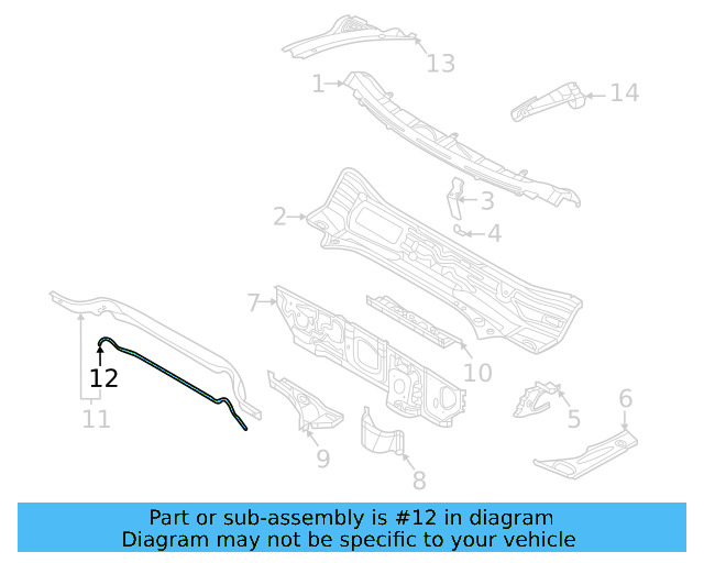 Center Panel Seal 2GJ-819-142 - View 2