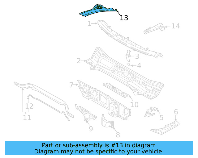 Cowl Grille 2GJ-819-403-9B9 - View 2