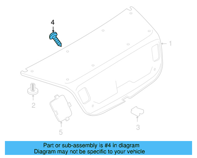 Trunk Lid Trim Screw N-909-314-01 - View 3