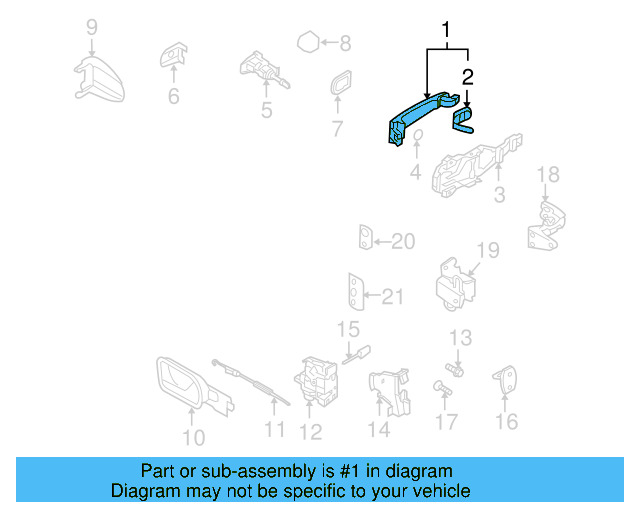 Handle, Outside (Unpainted) 3b0837205ggru - View 3