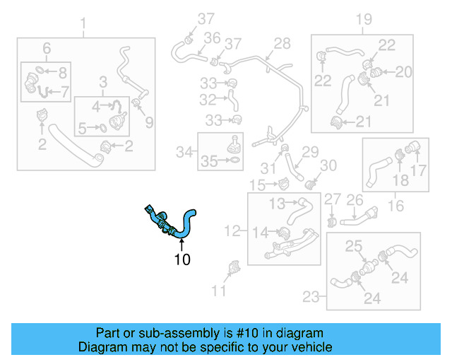 Engine Coolant Hose 06K-121-049 - View 46