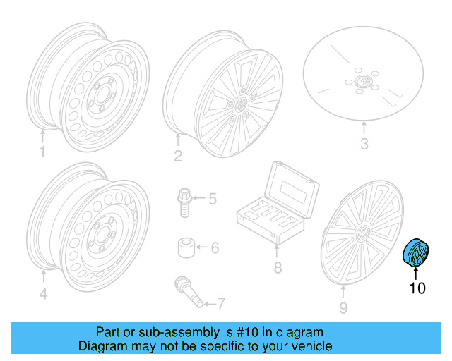 Wheel Center Cap 5G0-601-171-XQI