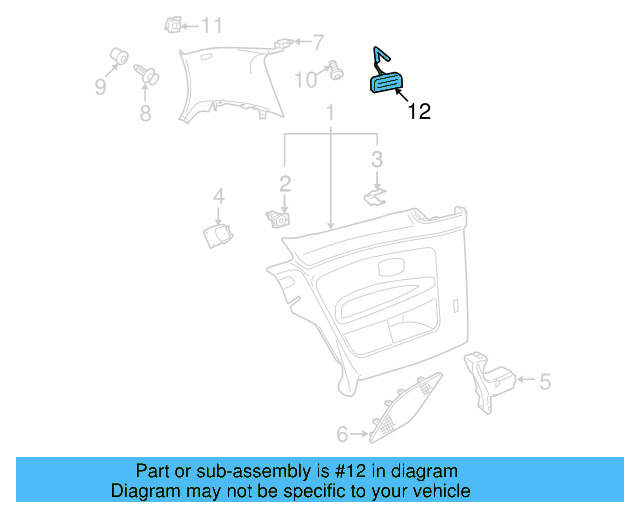 Upper Center Pillar Trim Trim Plate 5G0-853-437-Y20 - View 44
