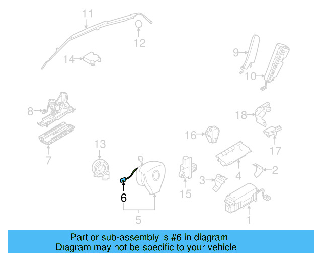 Driver Air Bag Harness 3C8-971-584-F