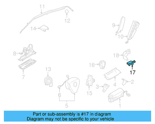 Side Impact Sens 5K0-959-351 - View 8